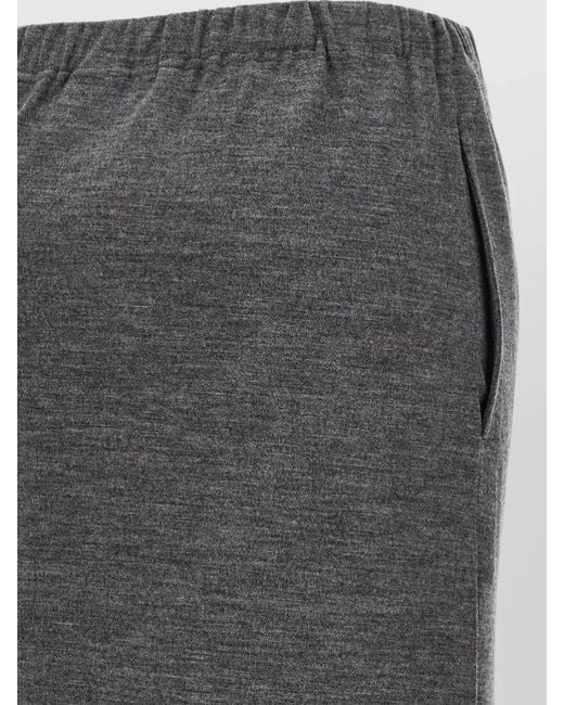 Junya Watanabe Gray Wool Mélange Knee-Length Straight Skirt