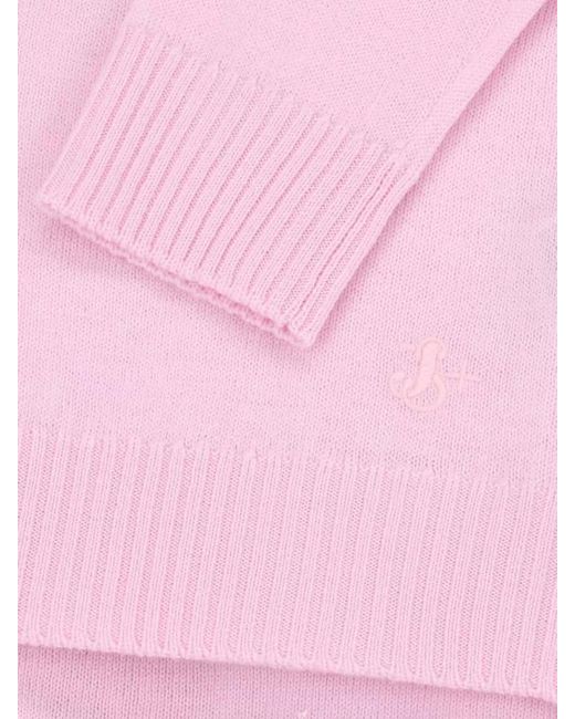 Jil Sander Pink Virgin Wool Crewneck Jumper for men