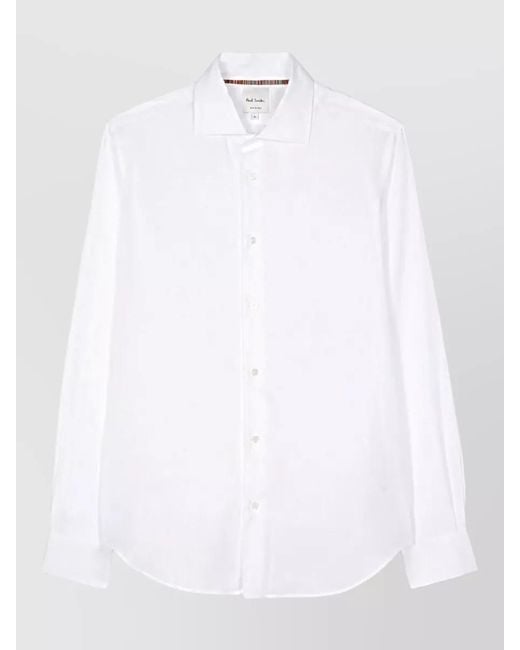 Paul Smith White Tailored Fit Long Sleeve Shirt for men