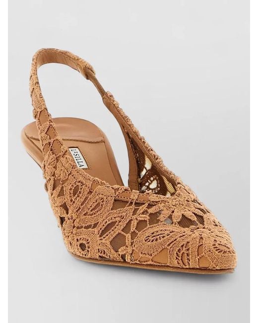 Le Silla Natural Chantilly Slingback Pumps