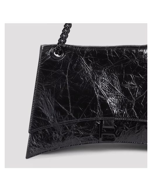 Balenciaga Black Crush Medium Leather Shoulder Bag