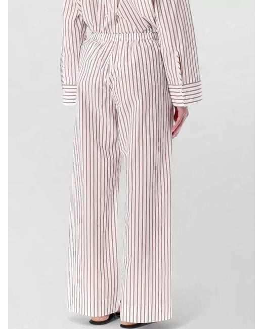 By Malene Birger Pink Striped Poplin Wide Leg Lounge Pants