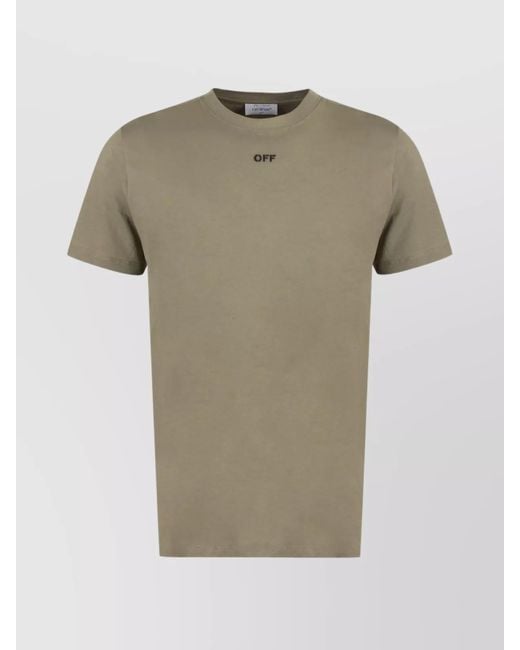 Off-White c/o Virgil Abloh Green Cotton Ribbed Crew-Neck T-Shirt for men