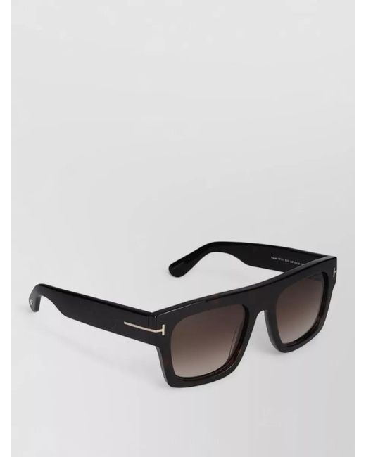 Tom Ford Gray Sunglasses Ft0711 Square Frame Thick Arms