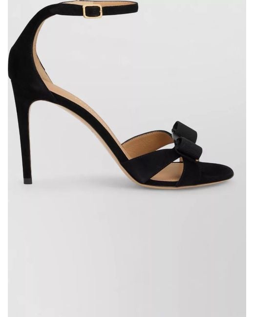 Ferragamo Black Sandal Vara Bow High Heel Leather