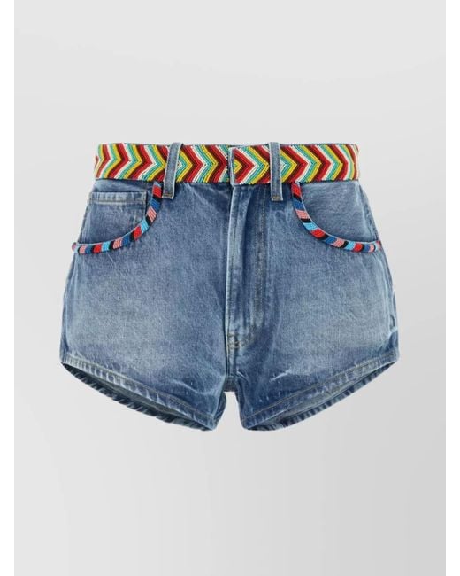 Alanui Blue Denim Shorts for men