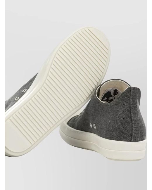 Rick Owens Gray Canvas Low-Top Sneakers for men