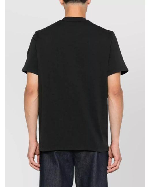 Moncler Black Cotton Graphic Print Short-Sleeve T-Shirt for men