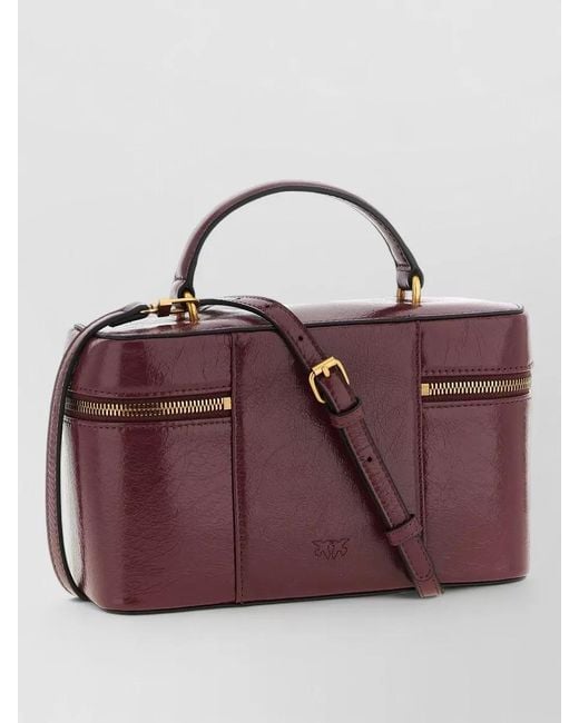 Pinko Purple Love Bag Mini Leather Top Handle Bag