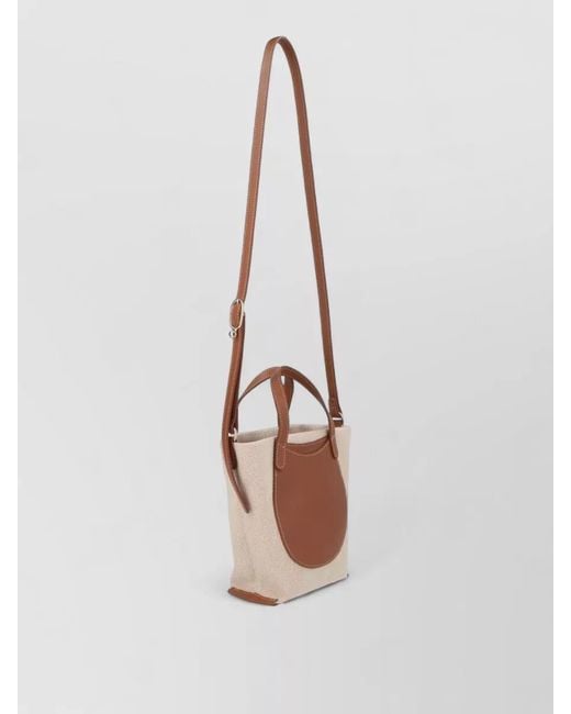 Longchamp White Canvas Shoulder Bag
