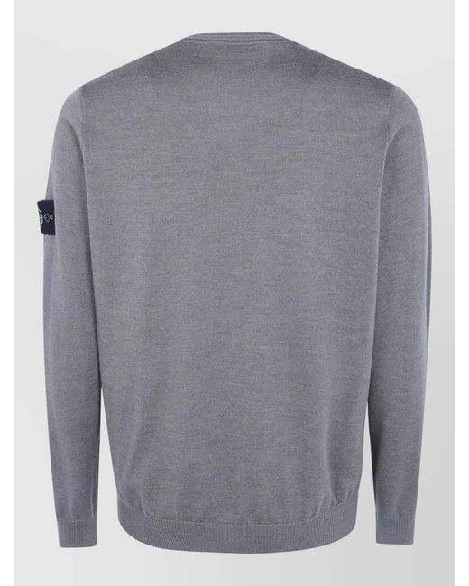 Stone Island Gray Crew Neck Knitwear Long Sleeve Sweater for men