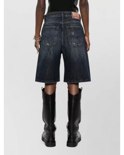 DIESEL Blue Knee-Length Denim Shorts