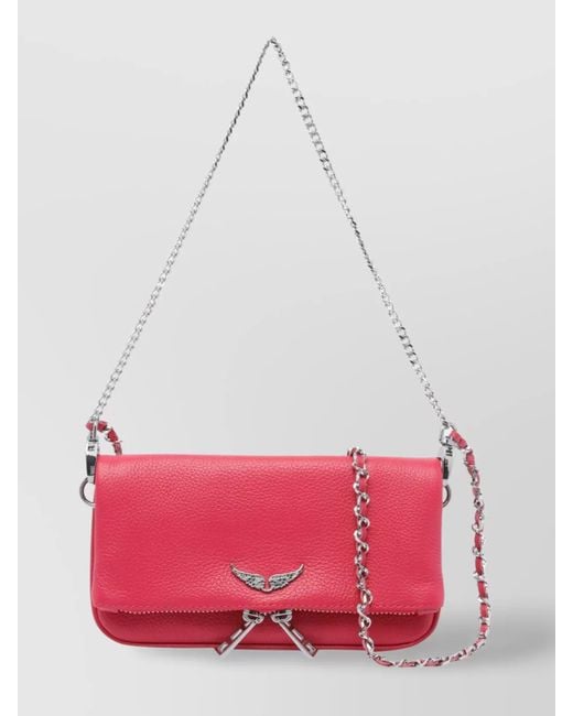 Zadig & Voltaire Pink Rock Crossbody Bag Chain Strap