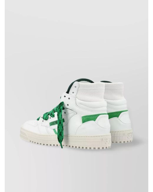 Off-White c/o Virgil Abloh Green Leather High-Top Sneakers for men