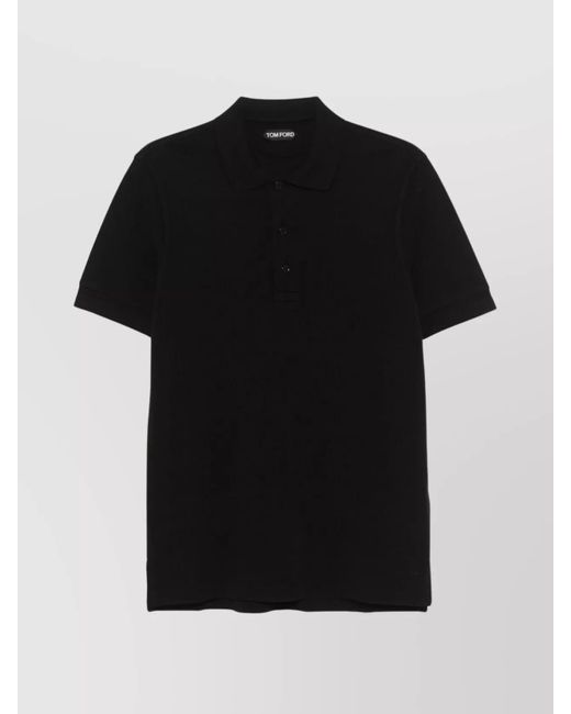 Tom Ford Black Piqué Polo Shirt for men