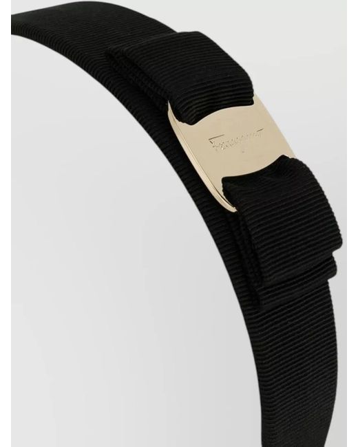 Ferragamo White Cotton Vara Bow Headband