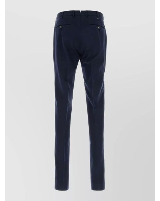 PT Torino Blue Slim Fit Tailored Cotton Blend Pants for men