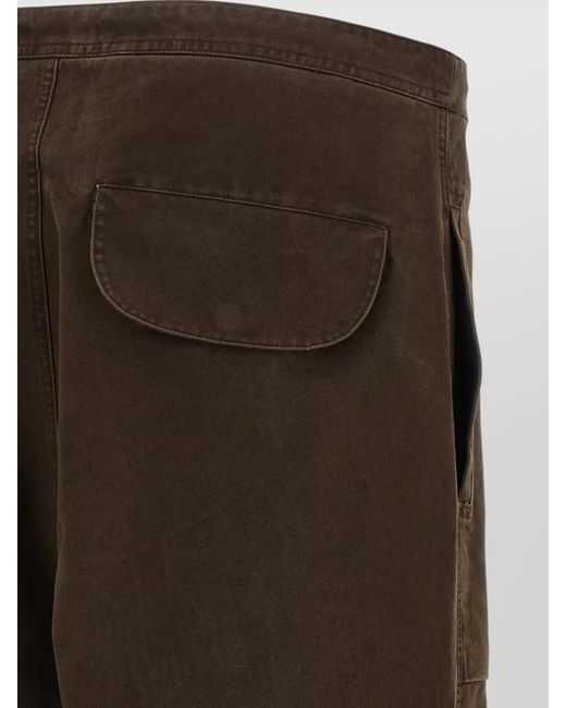 Entire studios Brown Cotton Wide-Leg Cargo Shorts for men