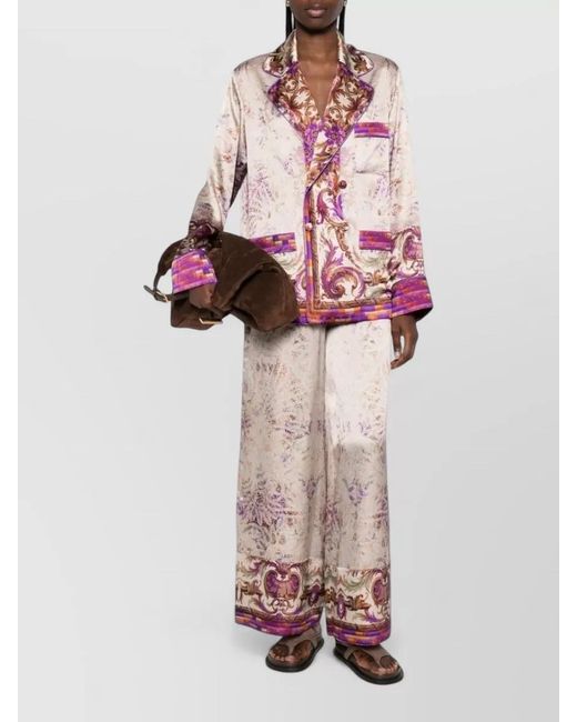 Pierre Louis Mascia Pink Silk Floral-Print Blazer