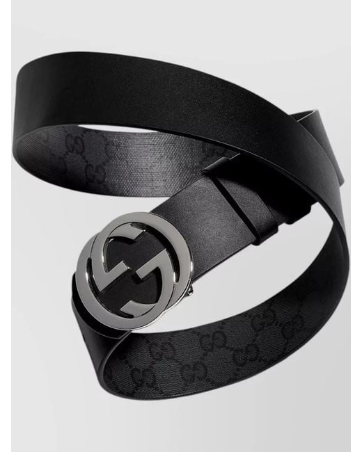 Gucci Gray Leather Reversible Belt for men