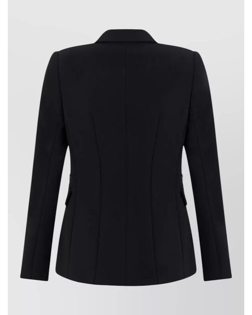 Elisabetta Franchi Black Tailored Blazer Double Breasted Zips Detail