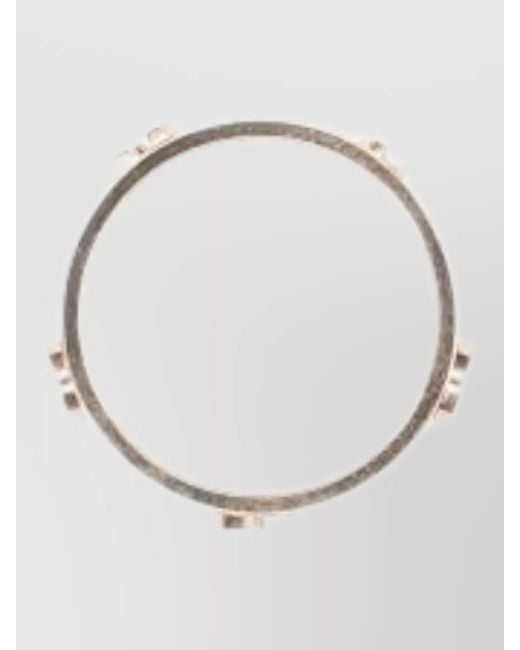 Tory Burch Natural Circular Ring Polished Finish Jewelry Piece