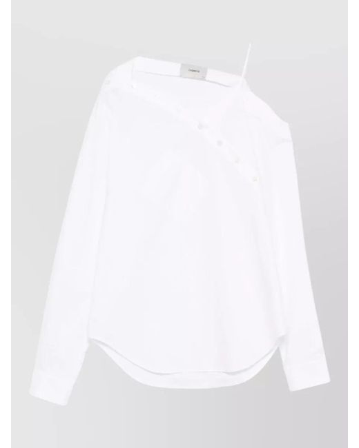 Coperni White Cotton Asymmetric Long-Sleeve Shirt
