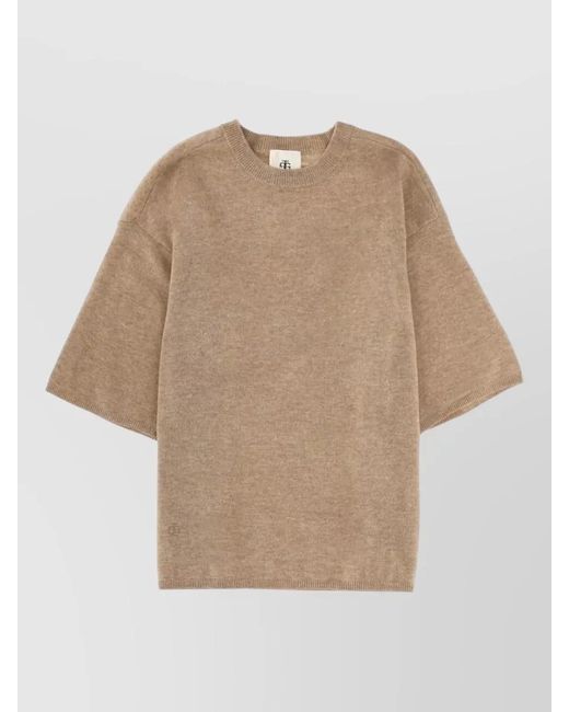 THE GARMENT Natural Knit Oversized Short Sleeve Como Top