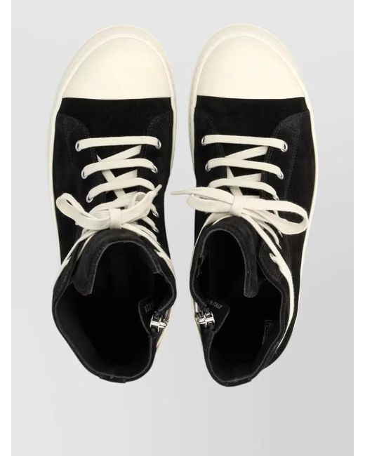 Rick Owens Blue Casual High Top Boots Contrast Toe Cap for men