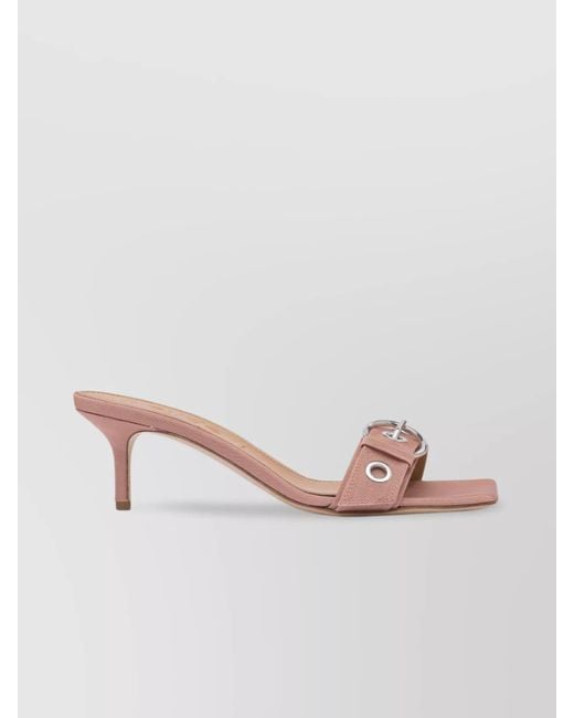 Aeyde Pink Grosgrain Mules