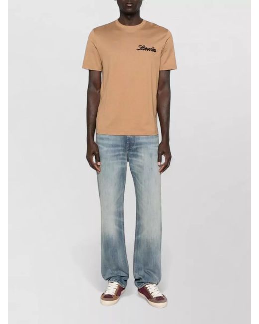 Lanvin Natural Cotton Logo-Print Short-Sleeve T-Shirt for men