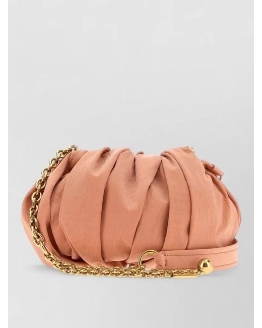 Chloé Multicolor Canvas Plissé Shoulder Bag Chain Strap