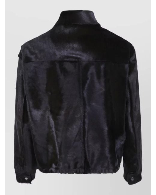 Giorgio Brato Black Leather Coat for men