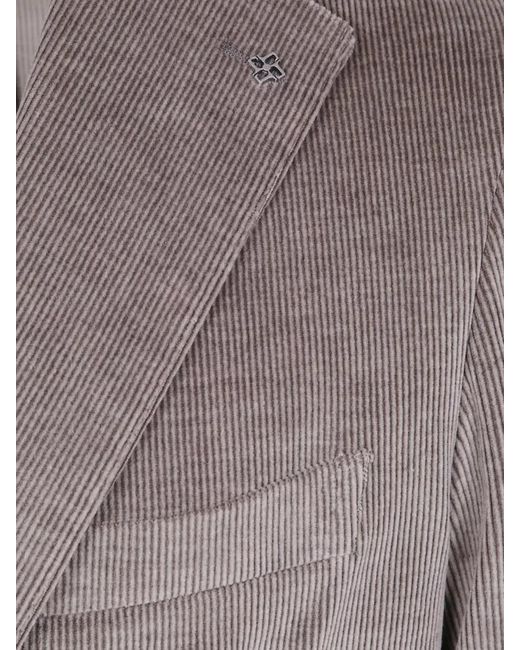 Tagliatore Gray Cotton Cashmere Jacket for men