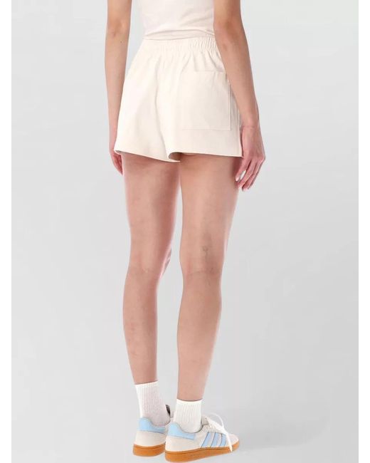 Sporty & Rich White Collegiate Cotton Lounge Shorts Mid Length