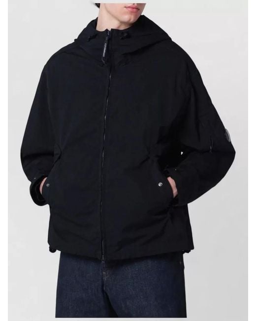 C P Company Blue Hooded Jacket Design Side Pockets for men