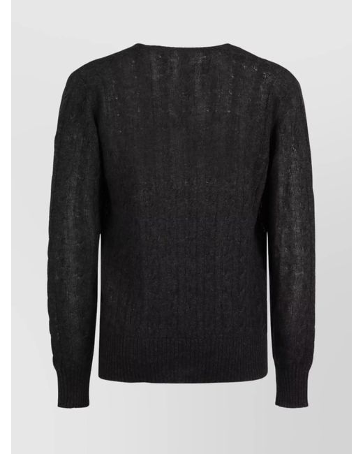 Etro Black Cable-Knit Cashmere Jumper for men