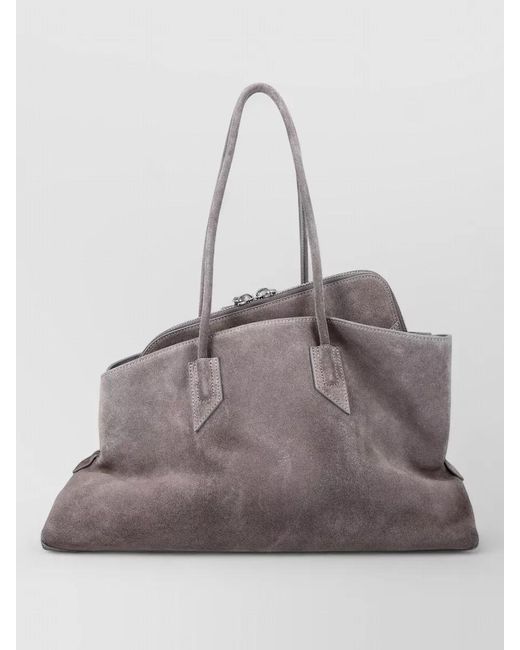 The Attico Gray Medium Suede Tote Bag