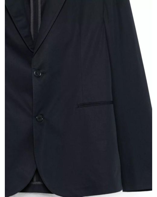 Emporio Armani Blue Cotton Suit Single Breasted Notched Lapel for men