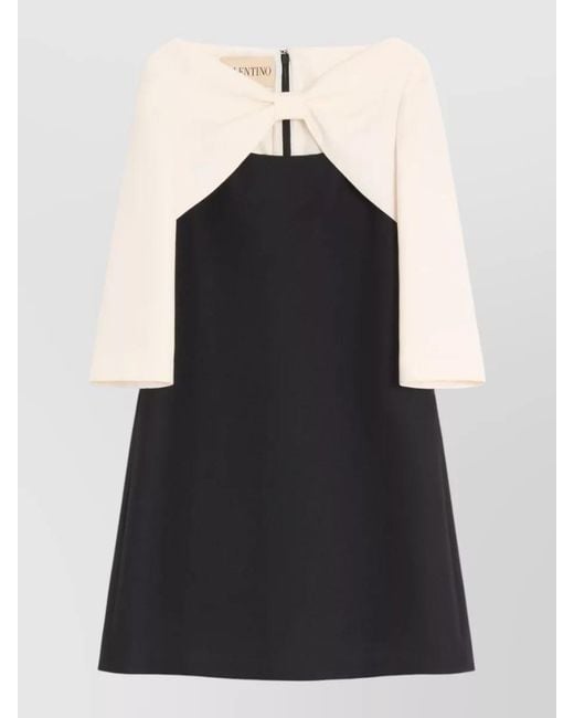 Valentino Black Silk Wool Mini Dress