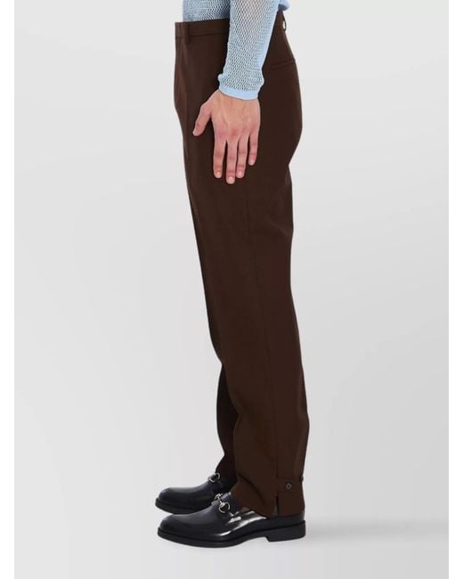 Gucci Brown Wool Straight-Leg Trousers for men