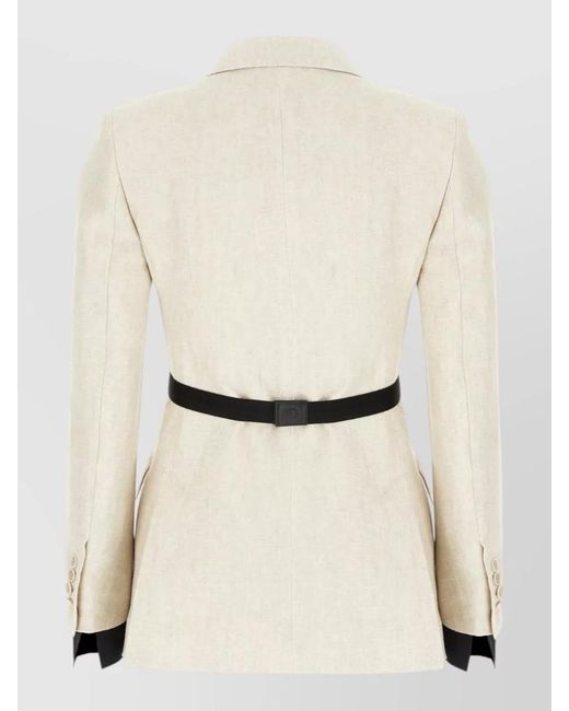 Max Mara Natural Tailored Jacket And Waistcoat Belt Detail