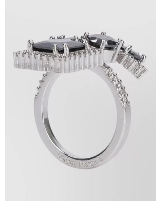 Maison Margiela White High Fashion Multi Stone Statement Ring