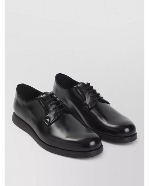 Church's Black Redruth Derby Shoes Brushed Leather Construction for men