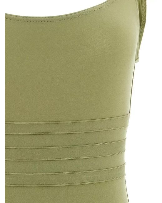 Eres Green Asia Ribbed Scoop Neck Swimsuit