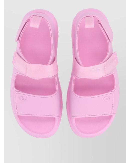 Ugg Pink Sandals Open Toe Platform Sole Pull Tab