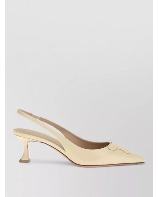 Santoni Natural Leather Slingback Mules