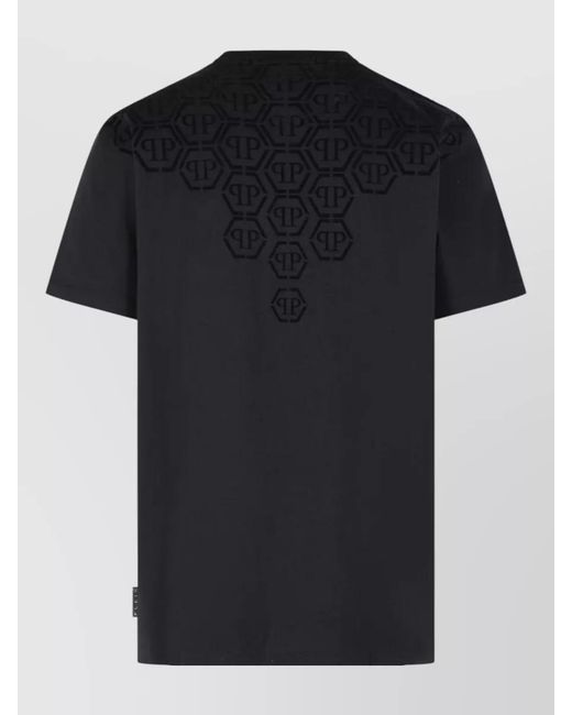 Philipp Plein Black Cotton T-Shirt for men