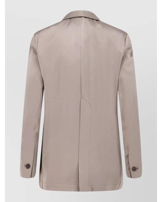 Alysi Natural Satin Blazer Single Breasted Shawl Lapel