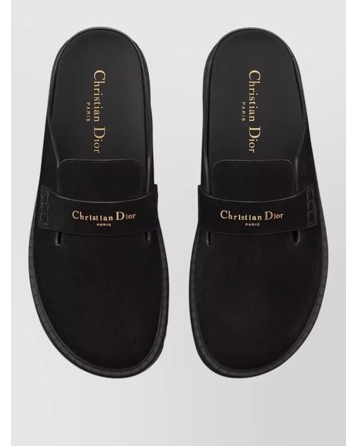 Dior Black Flat Mules